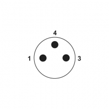 Cable Assembly, A Code - M8 3pins A code male straight to female right angle molded cable, unshielded, PUR, -40°C~+105°C, 24AWG 0.25mm²